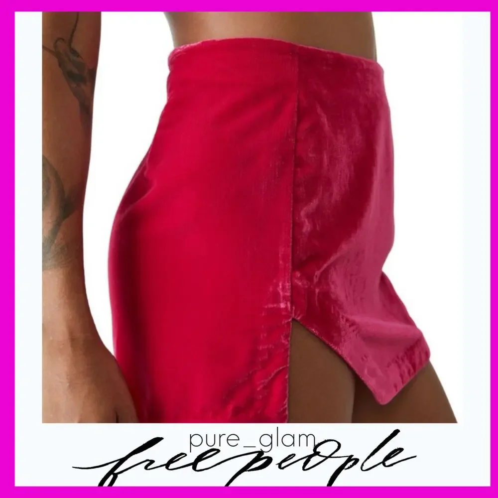 Free People velvet mini skirt